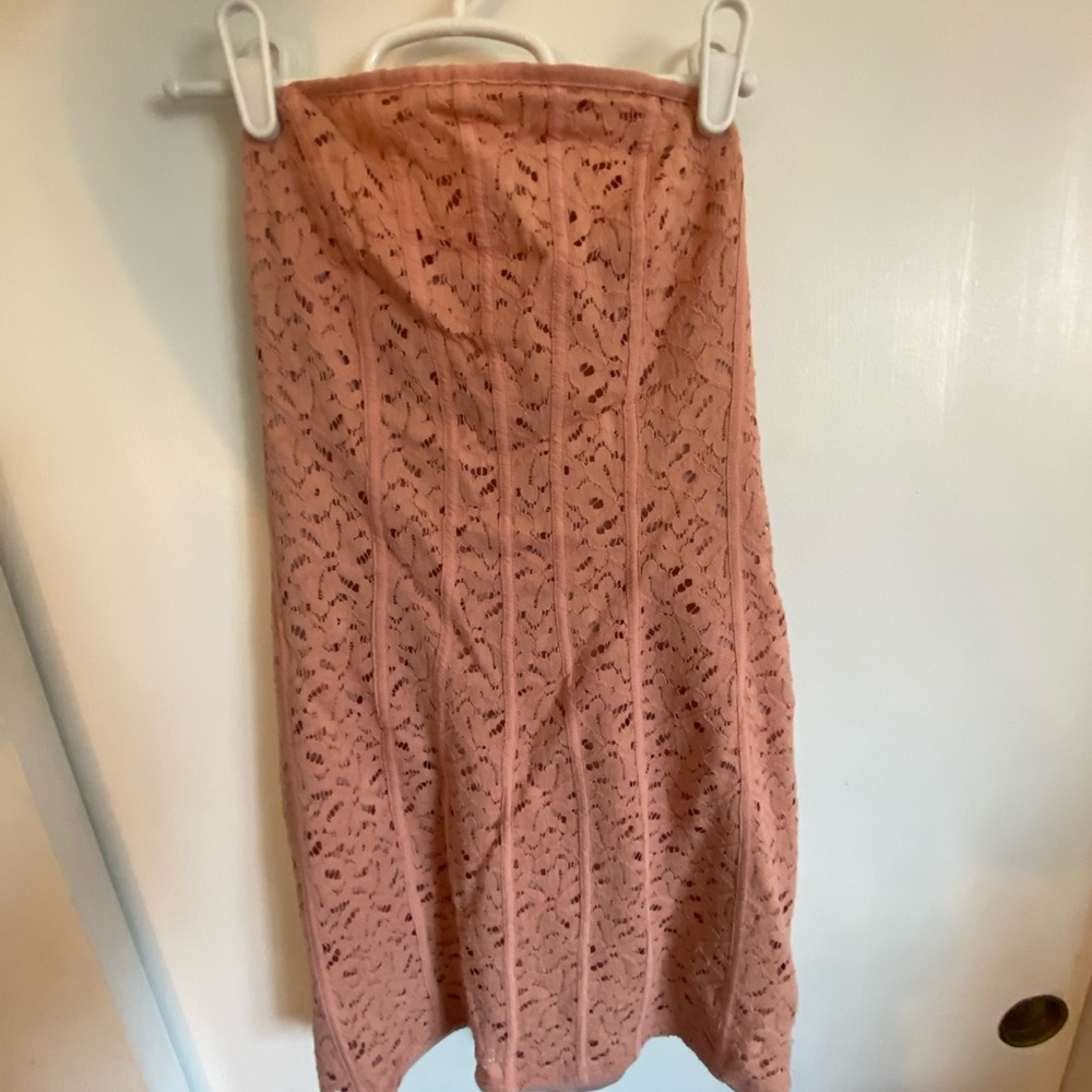 Urban Outfitters Strapless Lace Pink Dress